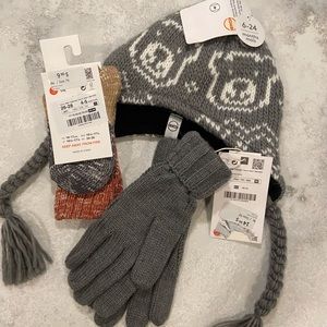 Children LOT  hat Kombi 6-24 mo Zara gloves 6-9 Zara socks 4-5